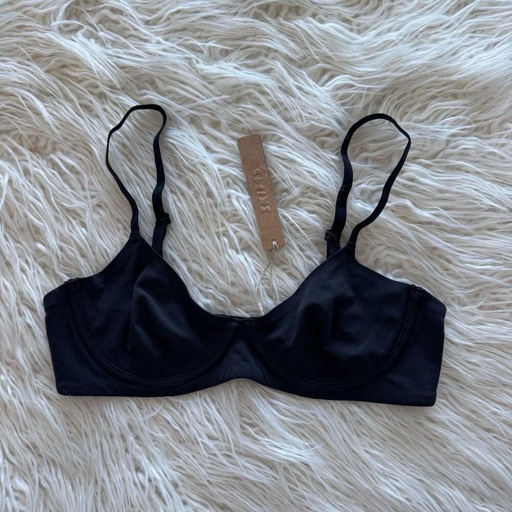 Skims Fits Everybody Unlined Demi Bra Onyx Size 34B
